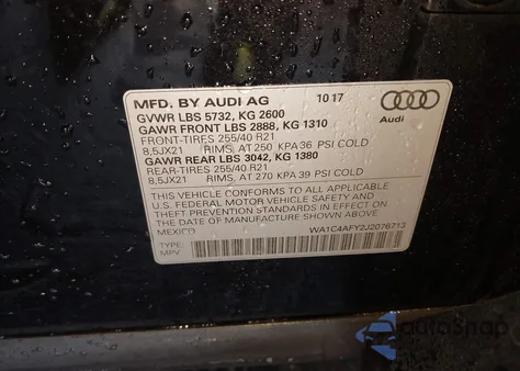 2018 Audi Sq5 3.0T Premium Plus z USA, uszkodzony, nr VIN WA1C4AFY2J2076713